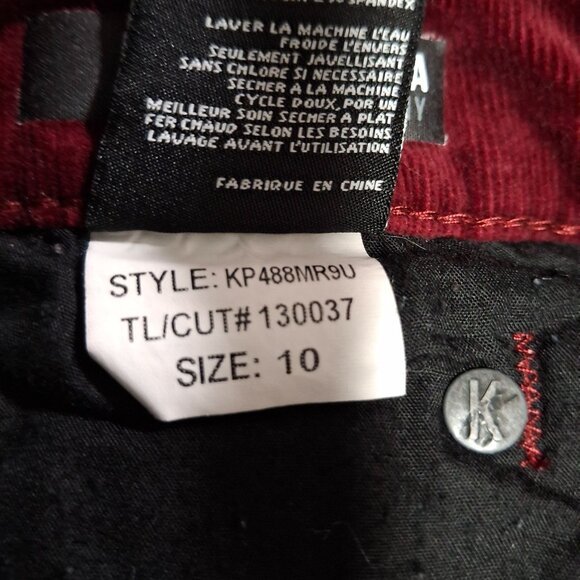 Kut From The Kloth Burgundy Corduroy Jeans 10 Skinny Stretch - Picture 8 of 8